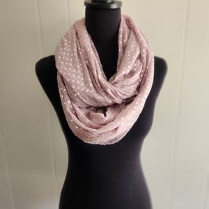 Infinity Scarf, Pink w/Gold Dots